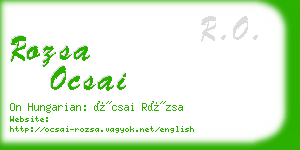 rozsa ocsai business card